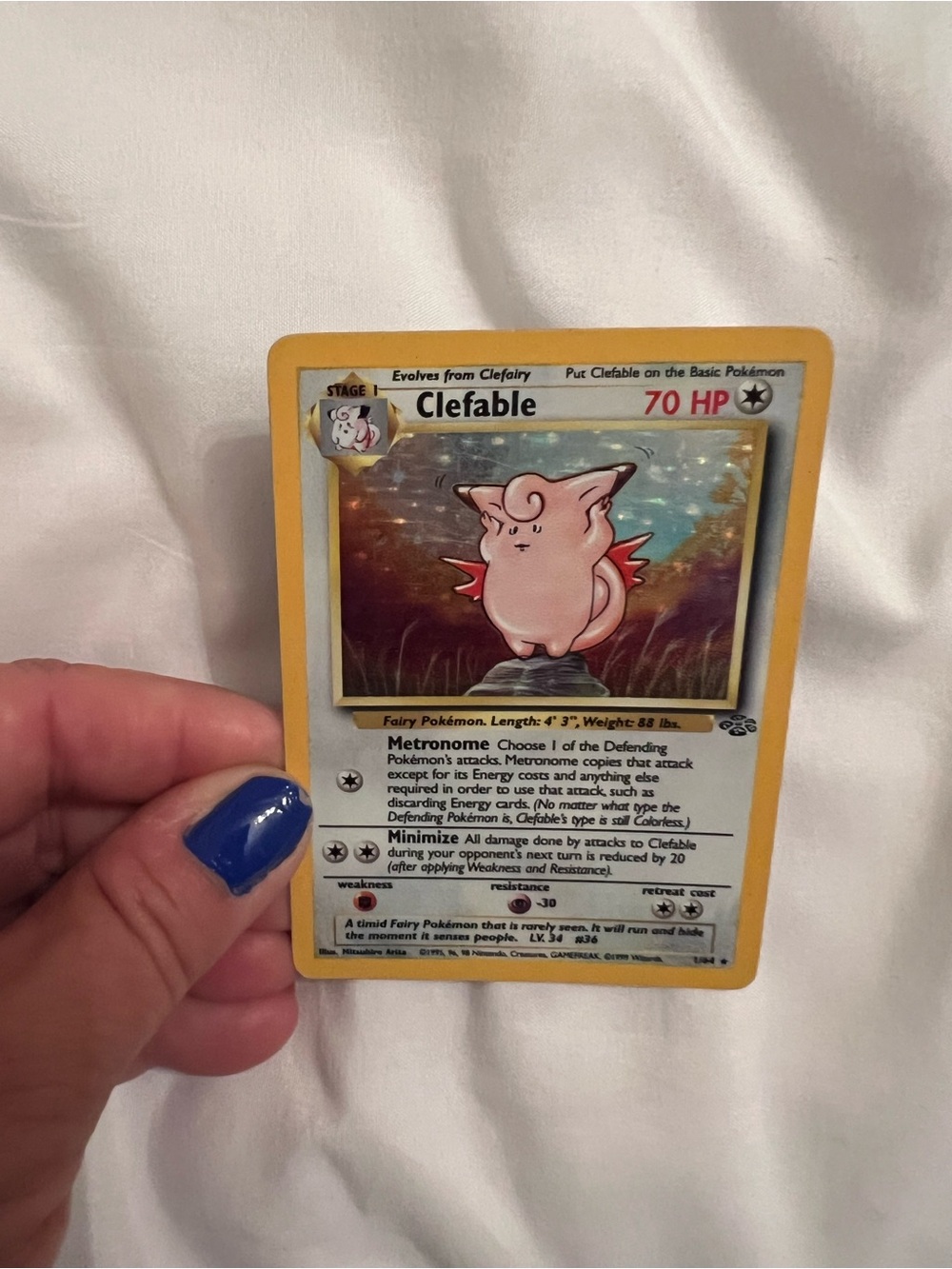 1999 RARE Clefable 1/64 Jungle Holo Unlimited Pokemon Card - Picture 4 of 10